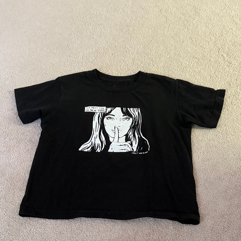 Brandy Melville Black Graphic T-Shirt